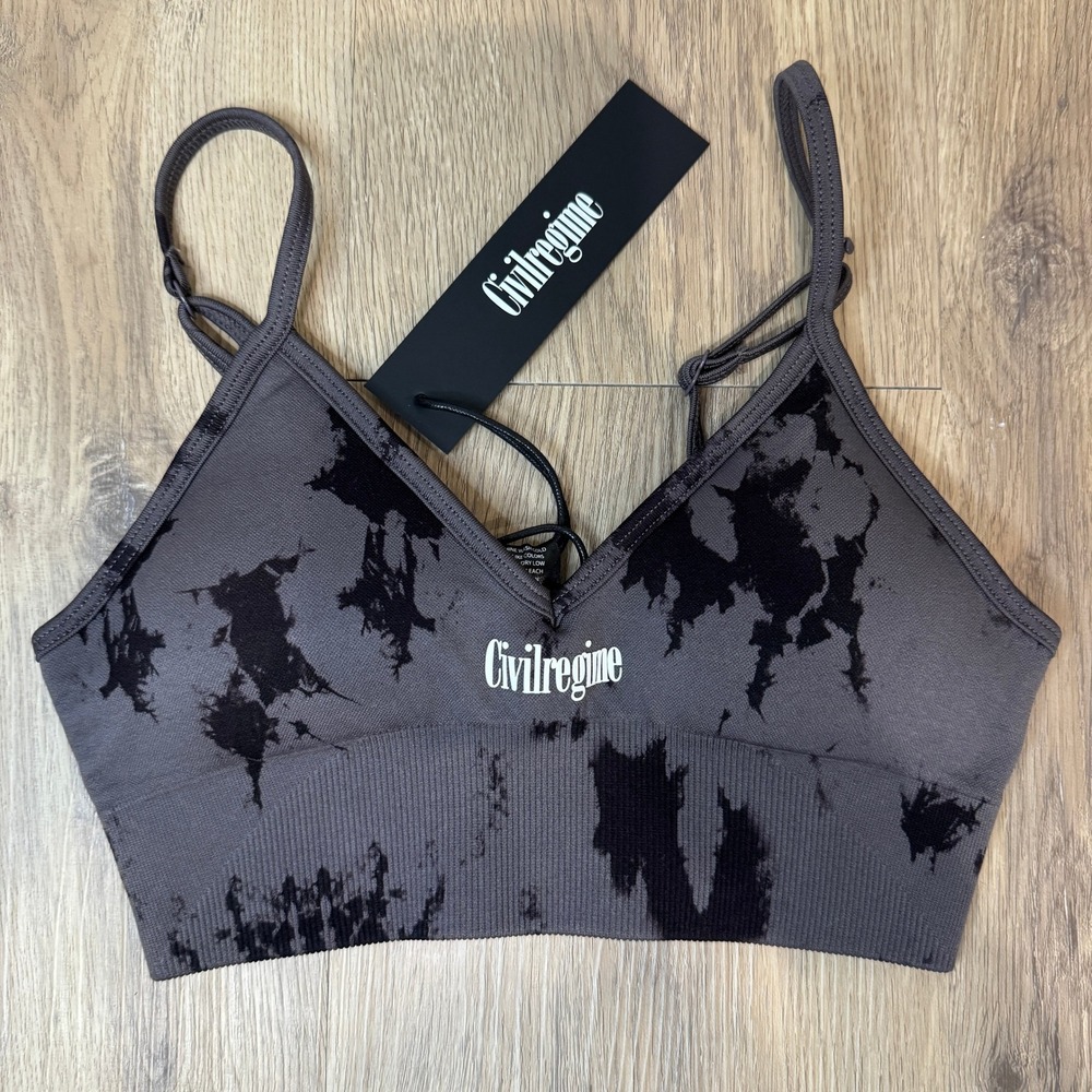 CivilRegime Reaper Kelly‎ Tie Dye Sports Bra Seamless Ribbed Athletic XS NWT